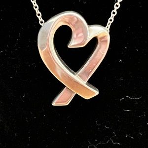 Tiffany& Co Sterling Silver Paloma Picasso Loving Heart Necklace